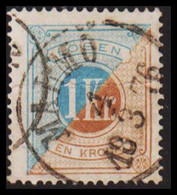 1874. SVERIGE. Postage Due. Lösen. Perf. 14. 1 EN KORNA Cancelled MALMÖ 4 3 1876. (Michel P. 10A) - JF530272 - Taxe