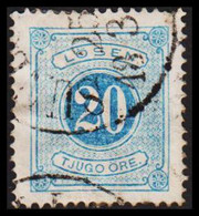 1874. Postage Due. Lösen. Perf. 14. 20 öre Blue.  (Michel P. 6A) - JF530274 - Portomarken