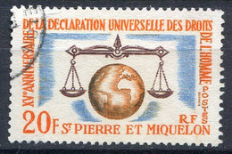 Réf 55 CL2 < -- SAINT PIERRE Et MIQUELON < Yvert N° 370 Ø < Oblitéré Ø Used - Droits De L'Homme - Gebruikt