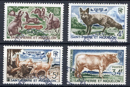 Réf 55 CL2 < -- SAINT PIERRE Et MIQUELON < Yvert N° 372 à 375 Ø < Oblitéré Ø Used - Lapin Renard Boeuf Chevreuil - Used Stamps