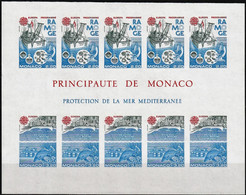 1986 Monaco Europa, Nature Conservation: Protection Of The Mediterranean Imperforated Minisheet (** / MNH / UMM) - 1986