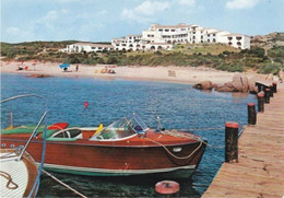 PORTO CERVO - ARZACHENA - COSTA SMERALDA - HOTEL RAMAZZINO - OLBIA TEMPIO - PONTILE CON MOTOSCAFO IN LEGNO - 1983 - Olbia