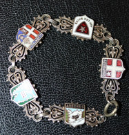 Bracelet Savoyard Métal Argenté "Armoiries De Différentes Villes De Savoie" - Bracelets