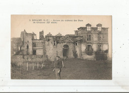 BIDACHE (B P) 2 RUINES DU CHATEAU DES DUCS DE GRAMONT (XI E SIECLE) HOMME POSANT  DEVANT - Bidache