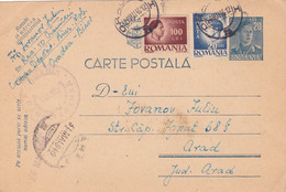 Romania, 1946, WWII Military Censored Stationery POSTACRD ORADEA  POSTMARK - World War 2 Letters