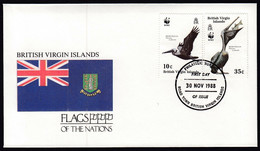 British Virgin Islands 1988 / Flag, Flags Of The Nations / WWF Bird Brown Pelican - Buste