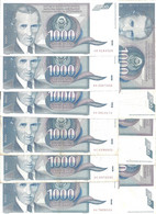 YOUGOSLAVIE 1000 DINARA 1991 VF P 110 ( 10 Billets ) - Yugoslavia