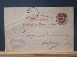 ENTIER/193  CP   NORGE 1894 POUR LA BELG. - Postwaardestukken