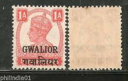 India Gwalior State KG VI 1 An Postage Stamp SG 121 / Sc 103 MNH - Gwalior