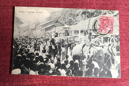 COLONIES ANGLAISES CEYLAN Postcard Dated 1909 Posted At Colombo Representing Elephants In Kandy Perahara - Ceylon (...-1947)