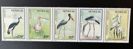 Sénégal 1996 / 1997 Mi. 1463 - 1467 Oiseaux Menacés Threatened Birds Gefährdete Vögel Faune Fauna Strip Of 5 - Cigognes & échassiers