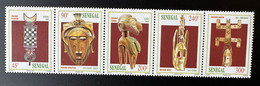 Sénégal 1997 Mi. 1505 - 1509 Masque Masques Masks Masken Strip Of 5 - Sénégal (1960-...)