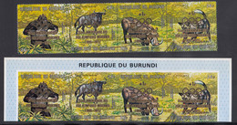 Burundi Animals 1971 Olympic Games Gold Overprint Mi#774-777 Mint Never Hinged Perf/imperf. Strips - Neufs