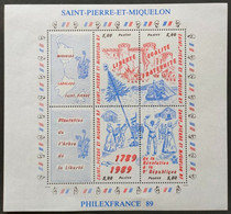 SAINT PIERRE ET MIQUELON / BF 3 / REVOLUTION FRANCAISE - BASTILLE - VOILIER - ILE / NEUF ** / MNH - Blocks & Sheetlets