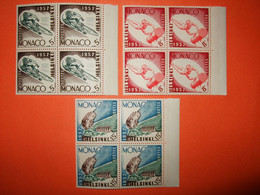 MONACO 1953- Série N°386/91 Jeux Olympiques D'Helsinki En 6 Blocs De 4 ** Bord De Feuille. Superbe - Estate 1952: Helsinki