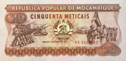 Mozambique 50 Meticais, P-129b (16.6.1986) - UNC - Low 002xxxx Serial Number - Mozambico