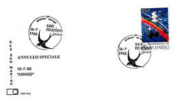 SAN MARINO - 1988 18° Premio Asiago Arte Filatelica (rondine) Su Busta Faip - 10420 - Golondrinas