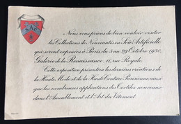 Mode Haute Couture Galerie Renaissance Rue Royale Paris Collection Nouveautés Soie Artificielle Invitation 1930 - Programme