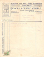 Facture 1937 Joseph & Gerard Windels Iseghem (Izegem) Fabriek Van Mekaniek Rolluiken > Waarschoot + TP Fiscal - Straßenhandel Und Kleingewerbe