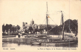 FRANCE - 13 - Caen - Le Port Et L'Eglise De La Trinité ( Abbaye Aux Dames ) - Carte Postale Ancienne - Caen