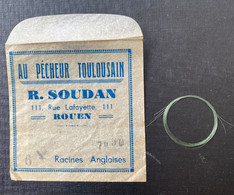 Pochette De Fil Ancien Racines Anglaises  Au Pêcheur Toulousain R.Soudan Rouen - Pêche