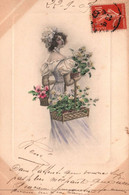 Viennoise - Cpa Illustrateur M M VIENNE N°276 - Femme Et Panier De Fleurs - Vienne