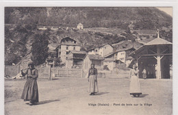 Visp / Viège. Pont De Bois Et Paysannes En Costume, 1925 - Viège