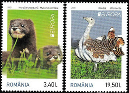 ROMANIA 2021 Europa CEPT. Endangered National Wildlife - Fine Set MNH - Neufs