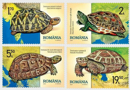 ROMANIA 2021 FAUNA Animals TURTLES - Fine Set MNH - Unused Stamps