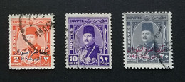 EGYPTE, 1944-1950, 2, 10 Et 20 Mills, Scott N° 243A77, 247A77, 250A77, Oblitérés - Oblitérés