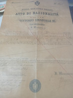 1938 GENOVA MARINA MERCANTILE  ITALIANA ATTO DI NAZIONALITA' - Autres & Non Classés