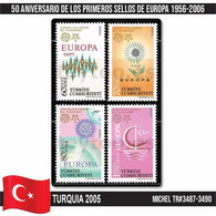 C2406# Turquía 2005. 50 Aniversario Sellos De Europa (MNH) MI#3487-3490 - Nuevos