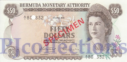 BERMUDA 50 DOLLRS 1978 PICK 32 CS1 SPECIMEN UNC - Bermuda