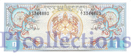 BHUTAN 1 NGULTRUM 1981 PICK 5 PREFIX A/1 UNC - Bhutan