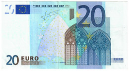 European Union 20 Euros (France) 2002 "Trichet" EF Error Note - 20 Euro