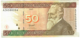 Lithuania 50 Litas 2003 VF "AZ" Replacement - Lituanie