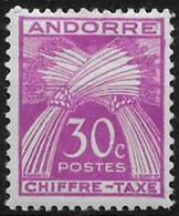 Andorre Fr. 1943-1946 - Yvert Nr. Taxe 22 - Michel Nr. Porto 22 ** - Ungebraucht