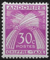 Andorre Fr. 1943-1946 - Yvert Nr. Taxe 22 - Michel Nr. Porto 22 ** - Neufs