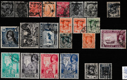 Burma 1937-1947 Small Collection Of British Protectorate Stamps Used O - Burma (...-1947)