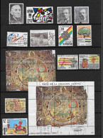 ESPAGNE LOT 12 TIMBRES + 2 BLOC FEUILLETS N° 28 TAPISSERIE GERONA ANNEES 80... - Colecciones