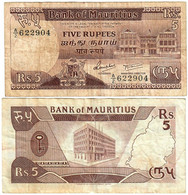 Mauritius 5 Rupees 1985 VG/F - Mauricio