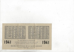 Calendrier 1941 : Oeuvre Pontifical De La Sainte-Enfance Paris 6ème Arr +Photos Chine Malaisie (animé) Doc RARE. - Grand Format : 1941-60