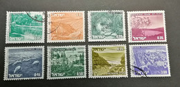 ISRAEL, 1971-75 Petit Lot De 8 Timbres, Paysages, Scott N° 461-471/A193, Oblitérés - Oblitérés (sans Tabs)