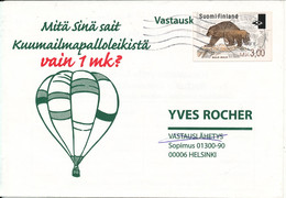 Finland Cover Sent To Denmark 1999 With Franking Label - Cartas & Documentos