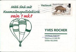 Finland Cover Sent To Denmark 1999 With Franking Label - Storia Postale