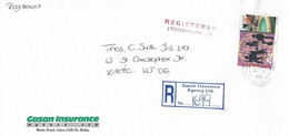 Malta 1996 Gzira UNICEF Playing Children Domestic Gasan Insurance Agency Ltd. Registered Cover - Malte