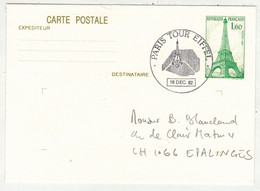 France // Entiers Postaux // Entier Postal , Paris Tour Eiffel 1982 - Buste Postali E Su Commissione Privata TSC (ante 1995)