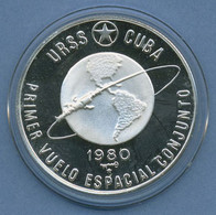 Kuba 10 Pesos 1980, Raumfahrt, Silber, KM 50 PP In Kapsel (m615) - Cuba