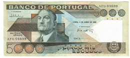 Portugal 5000 Escudos 1985 EF/aUNC - Portugal