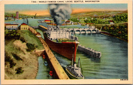 Washington Seattle Freighter In World Famous Canal Locks - Seattle